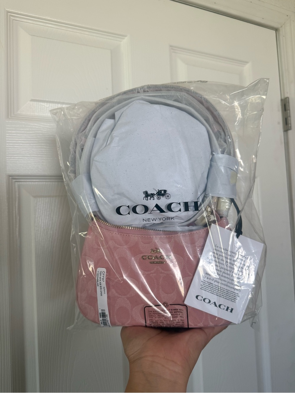 BNWT Coach Pink Denim Teri Bag